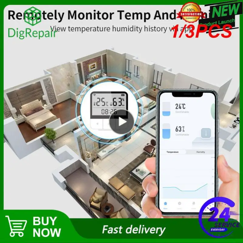 Умный Wi-Fi датчик температуры и влажности Tuya, комнатный гигрометр-термометр с ЖК-дисплеем, работает с Alexa, 1/3 шт.
Умный Wi-Fi датчик температуры и влажности Tuya, комнатный гигрометр-термометр с ЖК-дисплеем, работает с Alexa, 1/3 шт.