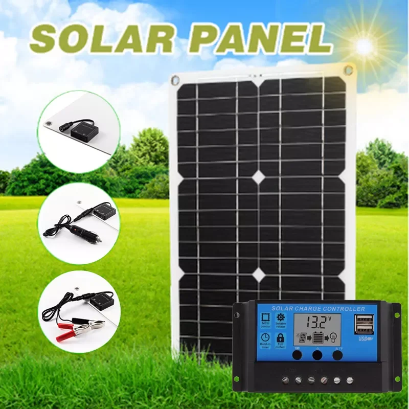 200W Solar Panel Kit 12V Professional Set Grid Monocrystalline Module 2 USB Port off with LCD Display Solar Charge Controller
200W Solar Panel Kit 12V Professional Set Grid Monocrystalline Module 2 USB Port off with LCD Display Solar Charge Controller