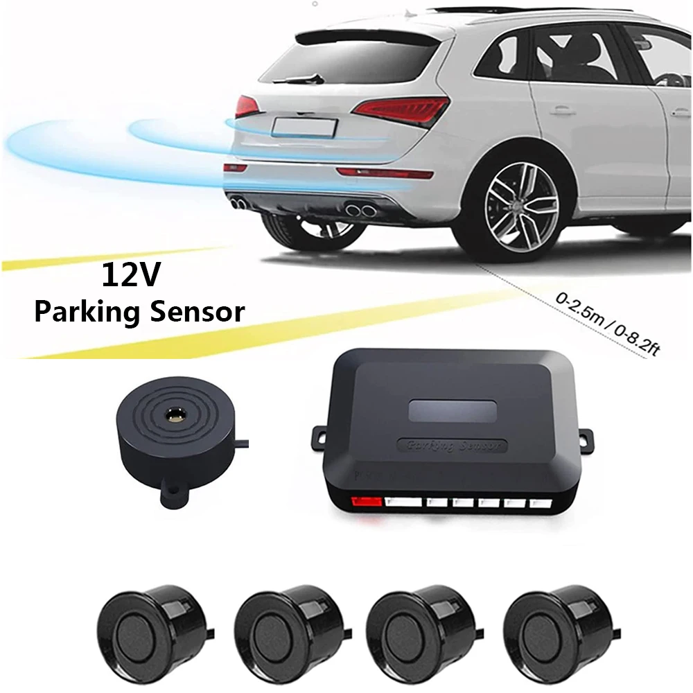 

5 Colors Buzzer Car Parking Sensor Kit Backup Radar Sound Alert Indicator Probe System 4 Sensors 22mm 12V