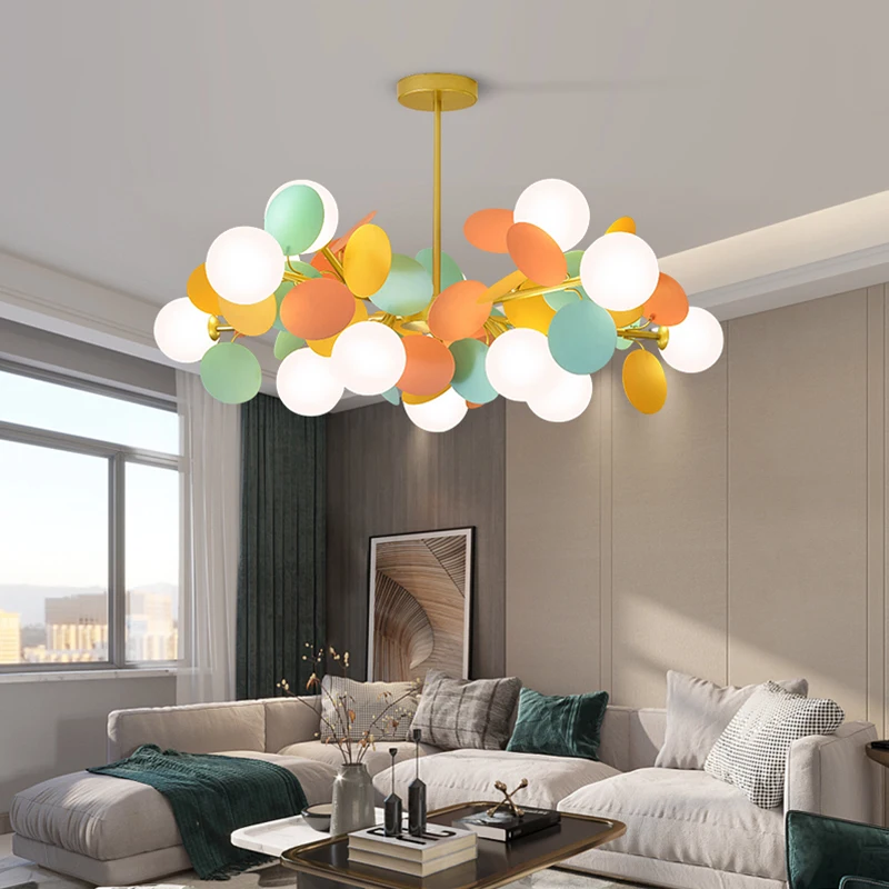 2023Nordic Colorful Children's Bedroom Led Chandelier for Living Room Nursery Luminaire Suspension Modern Hanging Pendant Lights 
2023Nordic Colorful Children's Bedroom Led Chandelier for Living Room Nursery Luminaire Suspension Modern Hanging Pendant Lights