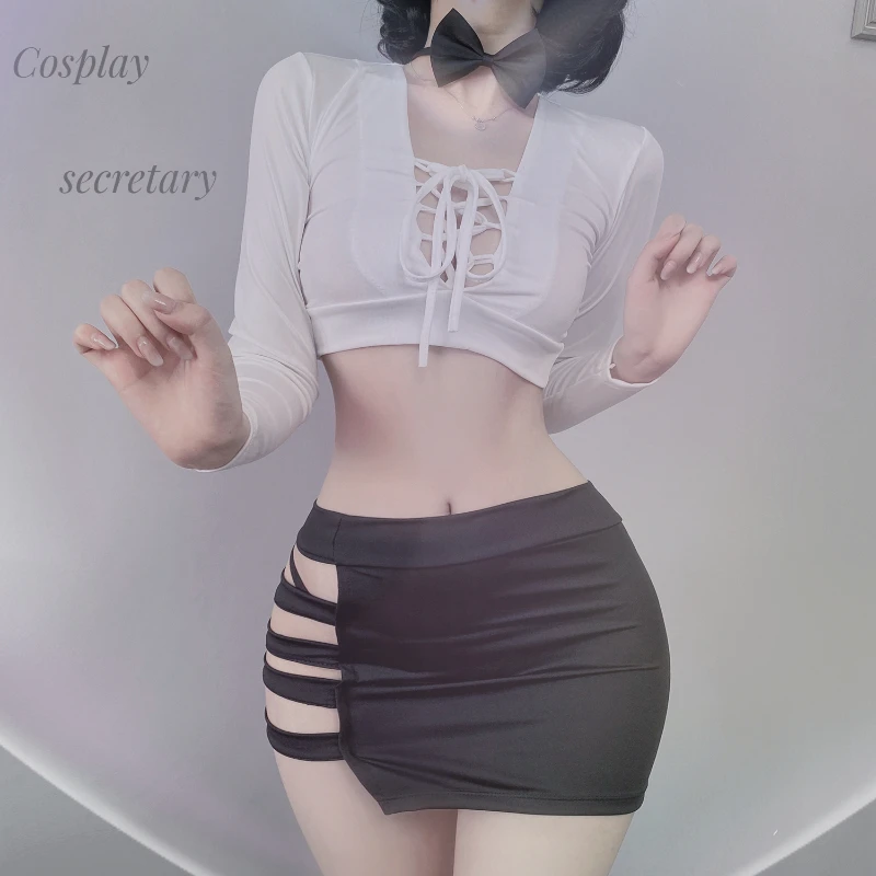Sexy Lady Long Tops Mini Skirt Secretary Costumes Cosplay School Teachers Exotic Hollow Out Hip Skirt Office Uniform Temptation
Sexy Lady Long Tops Mini Skirt Secretary Costumes Cosplay School Teachers Exotic Hollow Out Hip Skirt Office Uniform Temptation