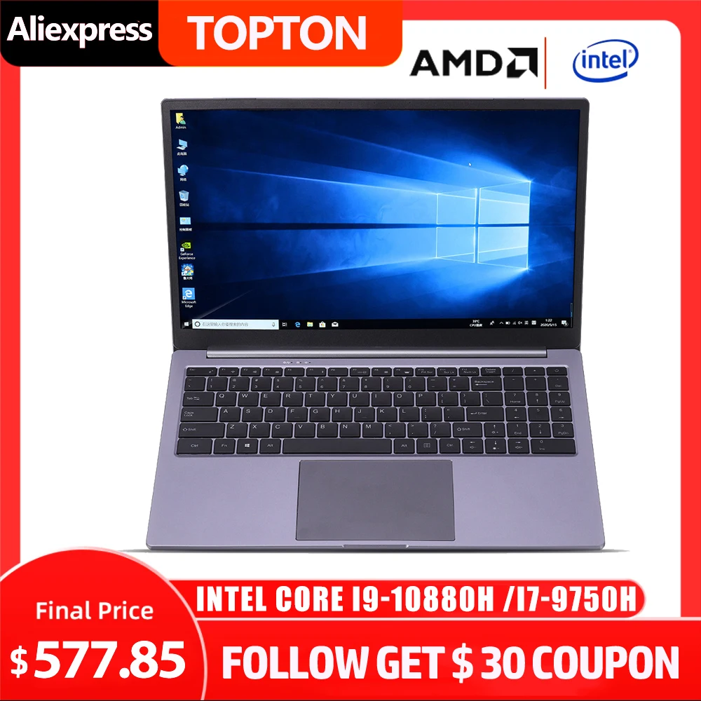 

15.6" FHD IPS Laptop Intel Core i9 10880H i7 10750H 32GB RAM, 2TB Nvme SSD UHD Graphics 630 Fingerprint, WiFi, Webcam Notebook