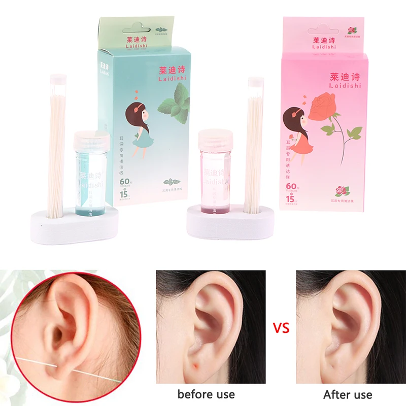 60Pcs Pierced Ear Cleaning Set Herbal Fresh Mint Solution Dental Floss Ear Hole Aftercare Tool Kit Earrings Hole Cleaner
60Pcs Pierced Ear Cleaning Set Herbal Fresh Mint Solution Dental Floss Ear Hole Aftercare Tool Kit Earrings Hole Cleaner