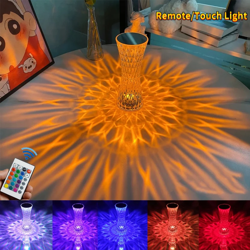 USB Diamond Table Lamp Acrylic Decor Table Lamp 3/16 Color Touch LED Night Light Bedroom Bedside Table Light Luxury Crystal Lamp
USB Diamond Table Lamp Acrylic Decor Table Lamp 3/16 Color Touch LED Night Light Bedroom Bedside Table Light Luxury Crystal Lamp