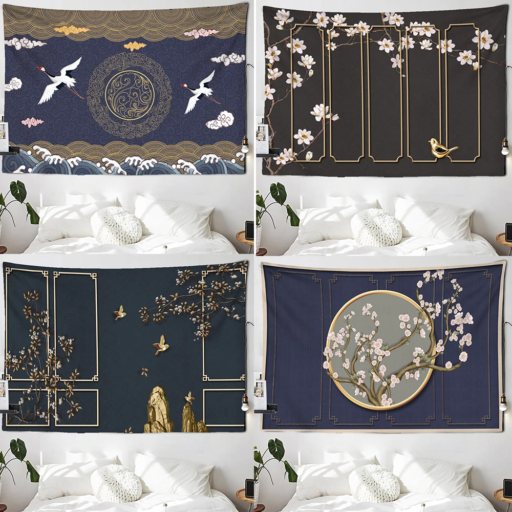 Customizable Wall Tapestry Mandala Wall Art Decoration New Chinese Ink Screen Tapestry Flower and Bird Illustration Hanging
Customizable Wall Tapestry Mandala Wall Art Decoration New Chinese Ink Screen Tapestry Flower and Bird Illustration Hanging