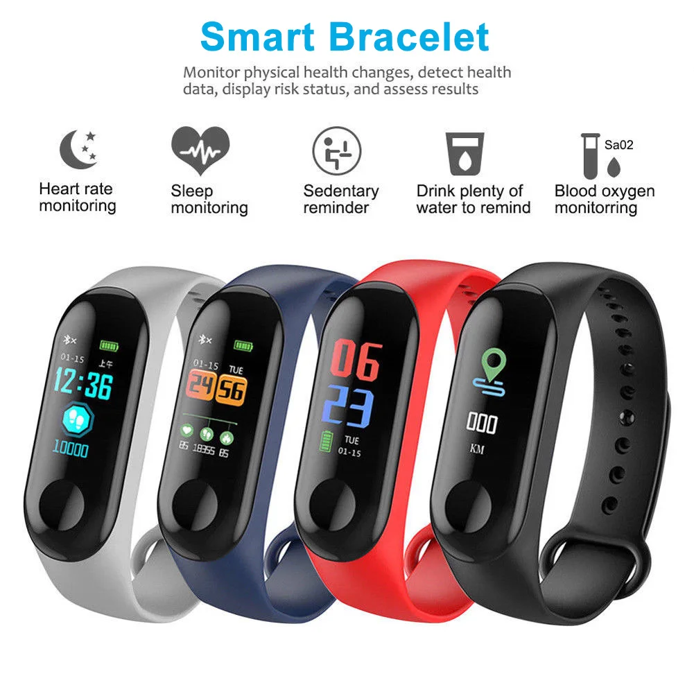M3 Smart Bracelet Sport Fitness Tracker Pedometer Women Men Kids Digital Wrist Watch Heart Rate Health Monitor For Huawei Xiaomi
M3 Smart Bracelet Sport Fitness Tracker Pedometer Women Men Kids Digital Wrist Watch Heart Rate Health Monitor For Huawei Xiaomi