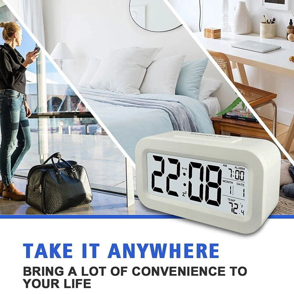 New LED Digital Alarm Clock Backlight Snooze Mute Calendar Desktop Electronic Table Clock Date/temperature Display Desktop Clock
New LED Digital Alarm Clock Backlight Snooze Mute Calendar Desktop Electronic Table Clock Date/temperature Display Desktop Clock