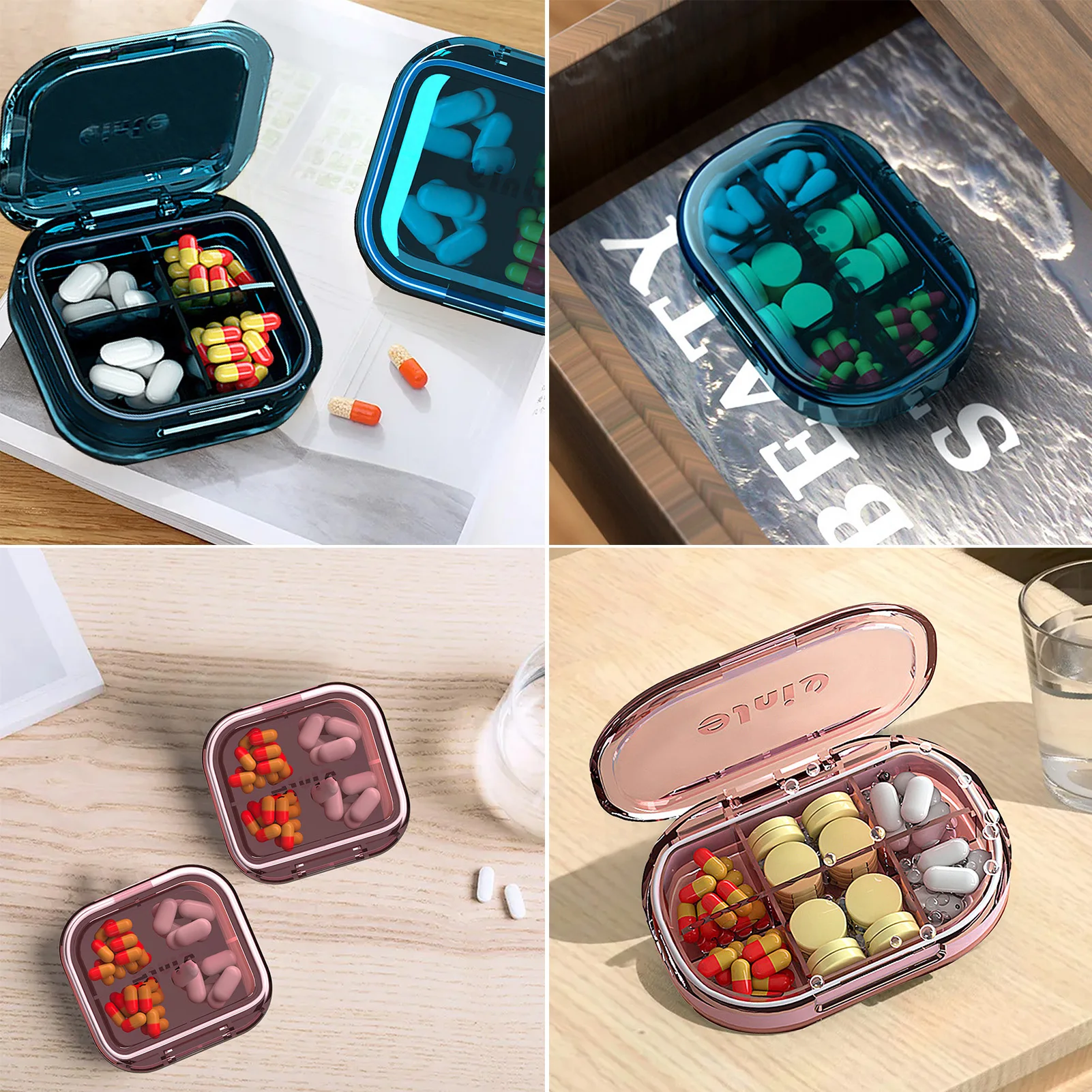 

Compartments Pill Dispenser Unique Design Travel Pill Boxes Medicine Organiser BPA Free Used For Morning Afternoon And Evening