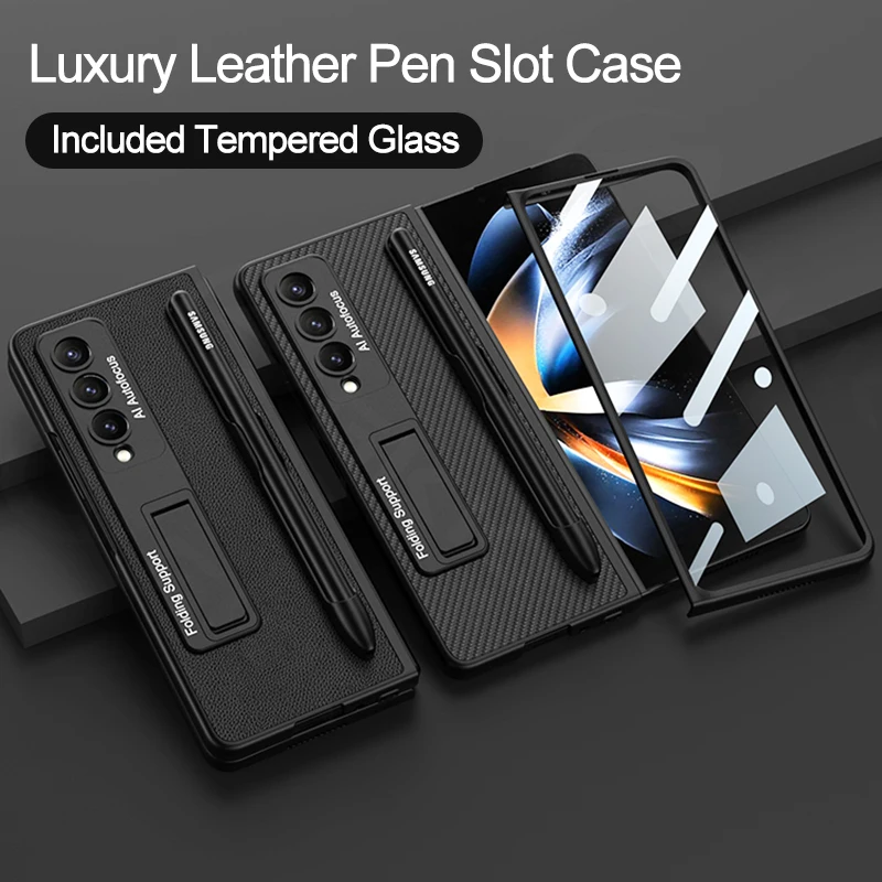 GKK For Samsung Galaxy Z Fold 4 Case Luxury Leather Screen Glass Protection Stand Cover For Galaxy Z Fold4 Pen Slot Hard Case 
GKK For Samsung Galaxy Z Fold 4 Case Luxury Leather Screen Glass Protection Stand Cover For Galaxy Z Fold4 Pen Slot Hard Case