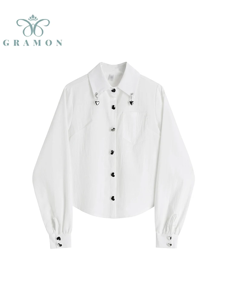Women's White Shirt Mujer 2022 Spring Long Sleeve Heart Single Breasted Office Ladies Elegant Vintage Blouse Tops Camisas Mujer
Women's White Shirt Mujer 2022 Spring Long Sleeve Heart Single Breasted Office Ladies Elegant Vintage Blouse Tops Camisas Mujer