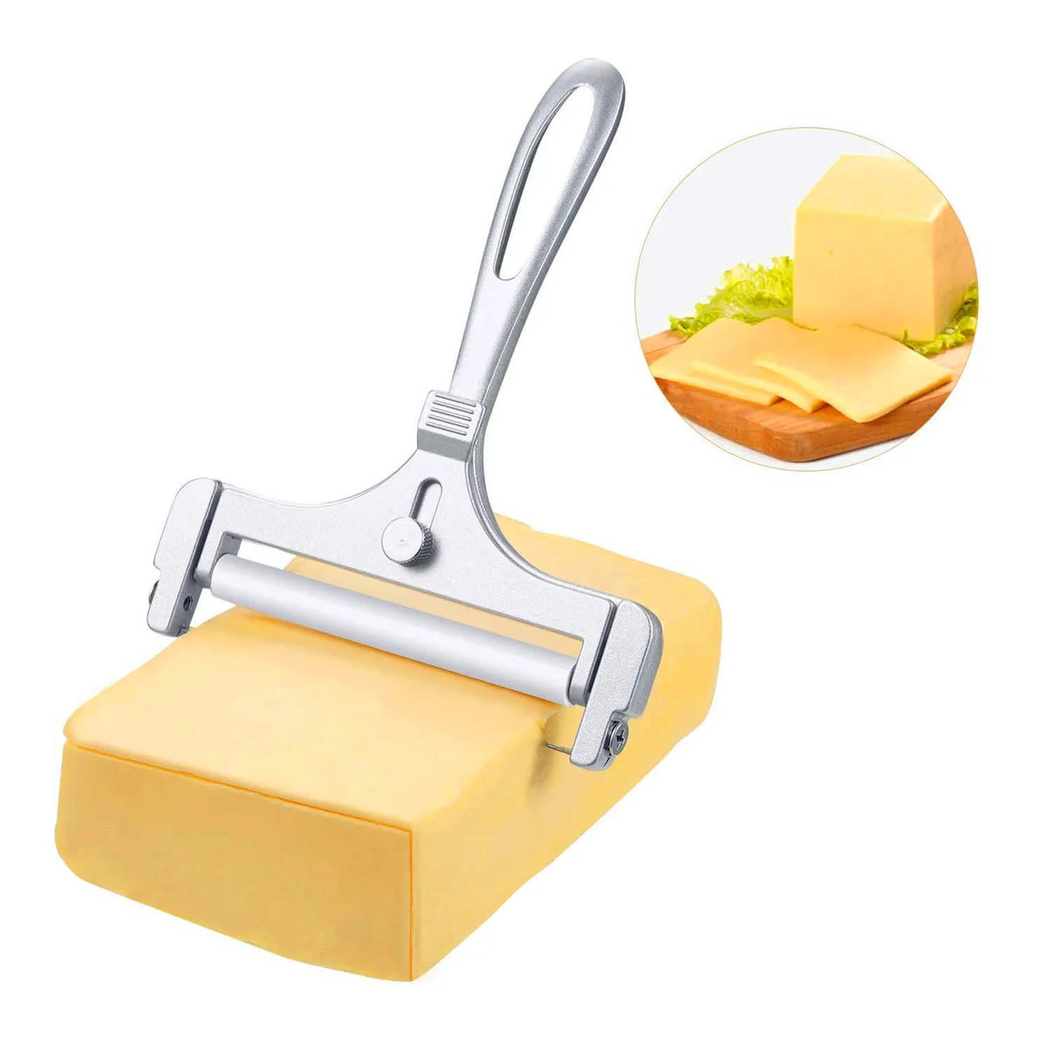 

Слайсер для сыра из алюминиевого сплава, кухонная утварь с проводом для сыра, мягкие и полутвердые сыры, регулируемая толщина