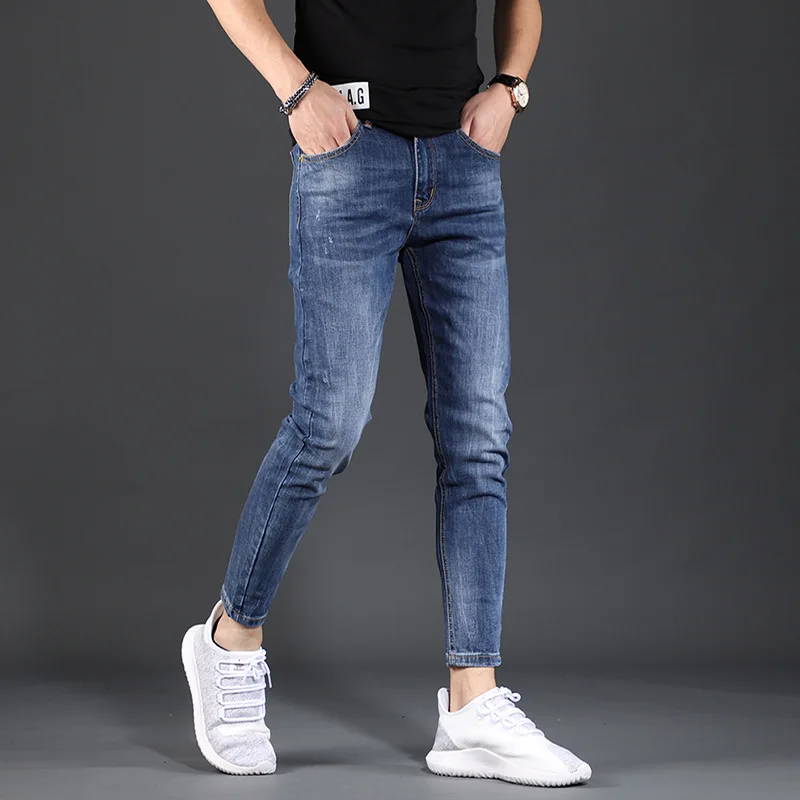 Wholesale 2022 Spring Ankle Length Denim Trousers Brand Slim Male Pants Korean Blue Man's Casual Teenager Cowboy Jeans Men
Wholesale 2022 Spring Ankle Length Denim Trousers Brand Slim Male Pants Korean Blue Man's Casual Teenager Cowboy Jeans Men