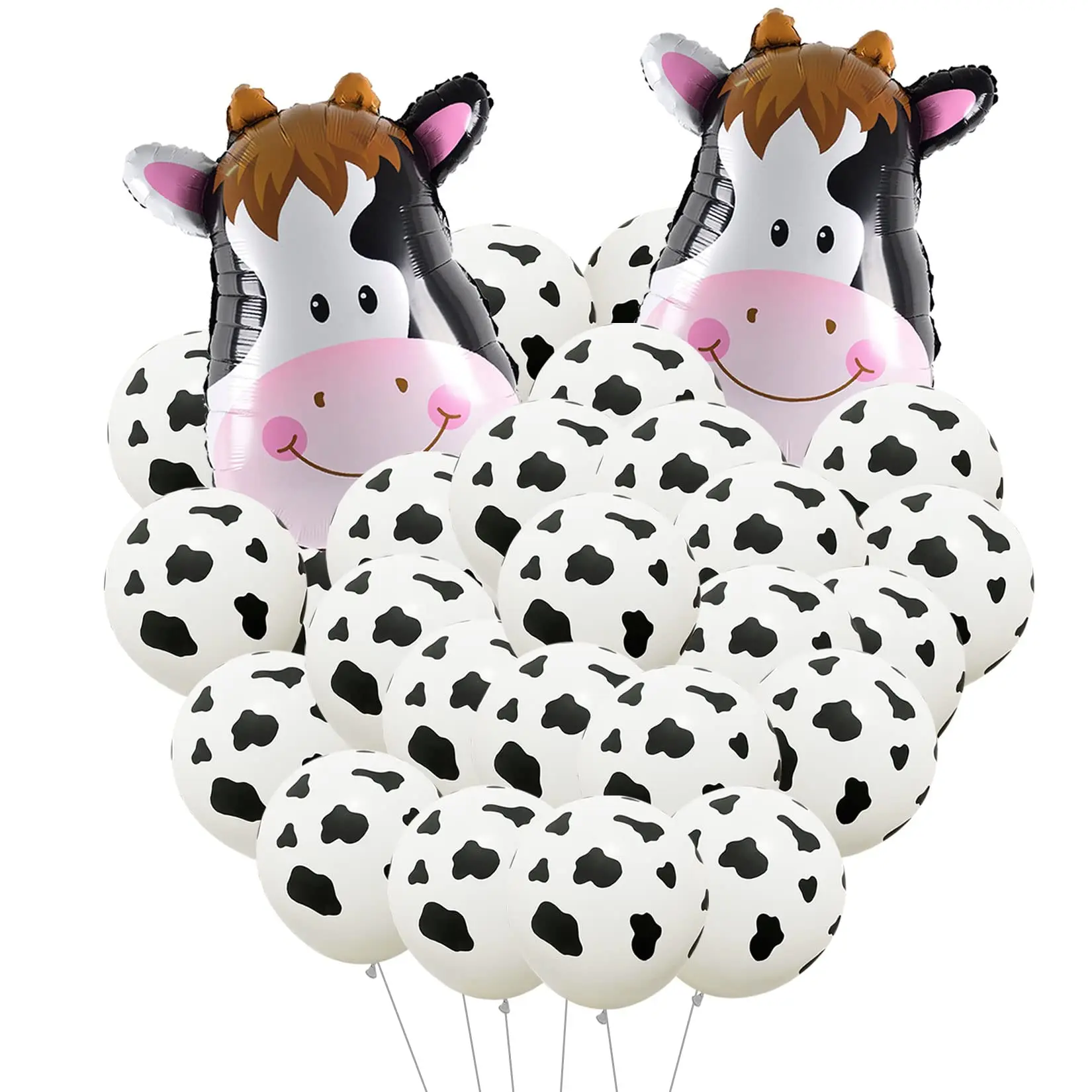 

12pcs Cow Print Balloons Cow Shape Balloon For Western Cowboy Farm Animal Cow Themed Party Decor Baby Shower Birthday Supplies