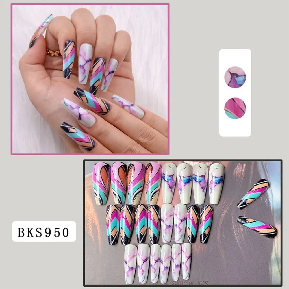 24pcs French Nail Tips Detachable Full Cover False Nails Fake Nails Painted Marble Pattern Long Ballerina
24pcs French Nail Tips Detachable Full Cover False Nails Fake Nails Painted Marble Pattern Long Ballerina