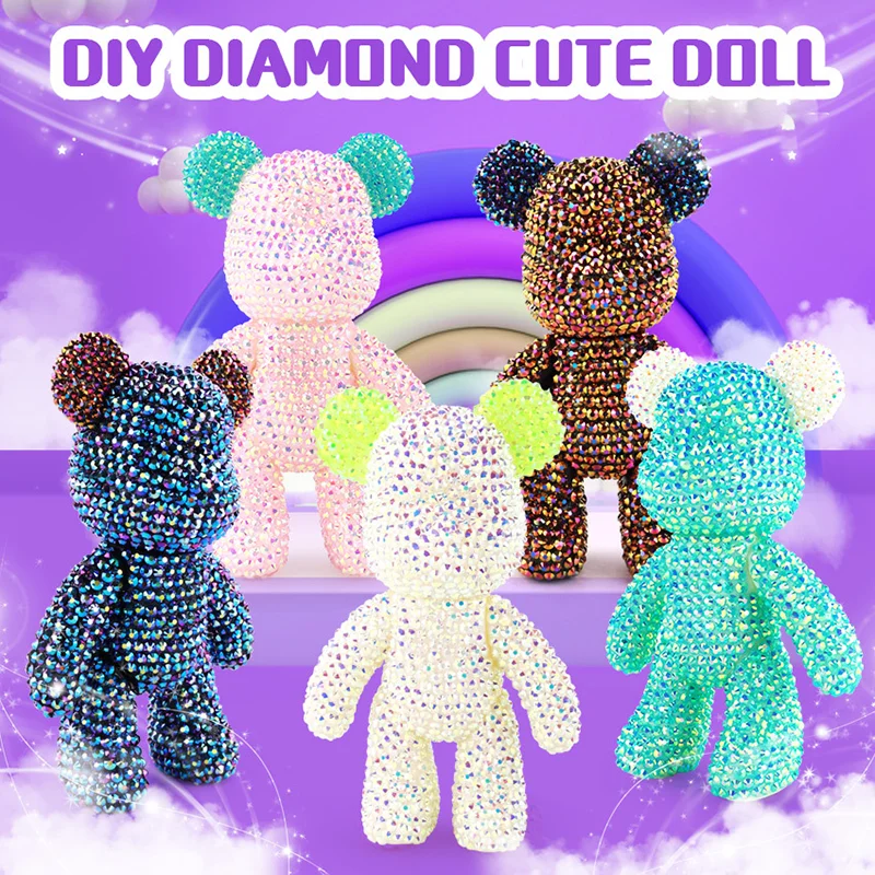 DIY Diamond Bear Doll Handmade Crystal Rhinestone Unicorn Figurines Sclupture Set Kawaii Violent Bear Ornaments Kids Gift
DIY Diamond Bear Doll Handmade Crystal Rhinestone Unicorn Figurines Sclupture Set Kawaii Violent Bear Ornaments Kids Gift