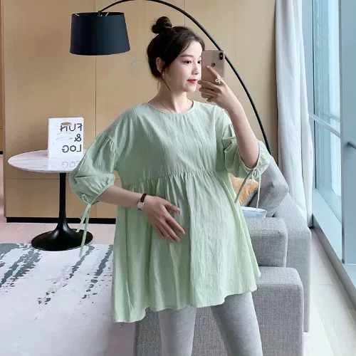 Spring 2022 Maternity short sleeve shirt large size maternity dress2022
Spring 2022 Maternity short sleeve shirt large size maternity dress2022