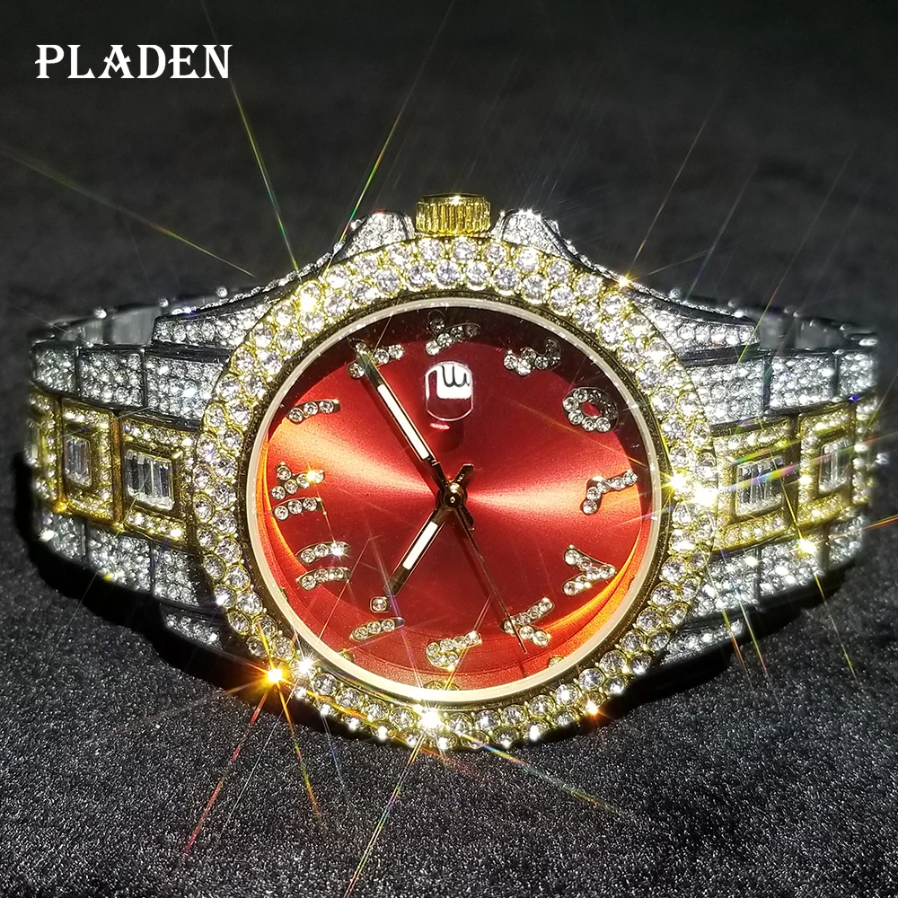 PLADEN Luxury Full Diamond Men Watches Fashion Iced Out Quartz Wristwatch Gip Hop Streetwear Big Size Women Clock Gift For Lover
PLADEN Luxury Full Diamond Men Watches Fashion Iced Out Quartz Wristwatch Gip Hop Streetwear Big Size Women Clock Gift For Lover