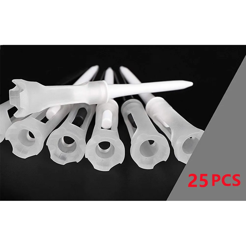 Tees 25pcs Golf Golf Tack 83MM Equipment Low Resistance Quality Plastic Soft Rubber Wear-resistance Replacement
Tees 25pcs Golf Golf Tack 83MM Equipment Low Resistance Quality Plastic Soft Rubber Wear-resistance Replacement