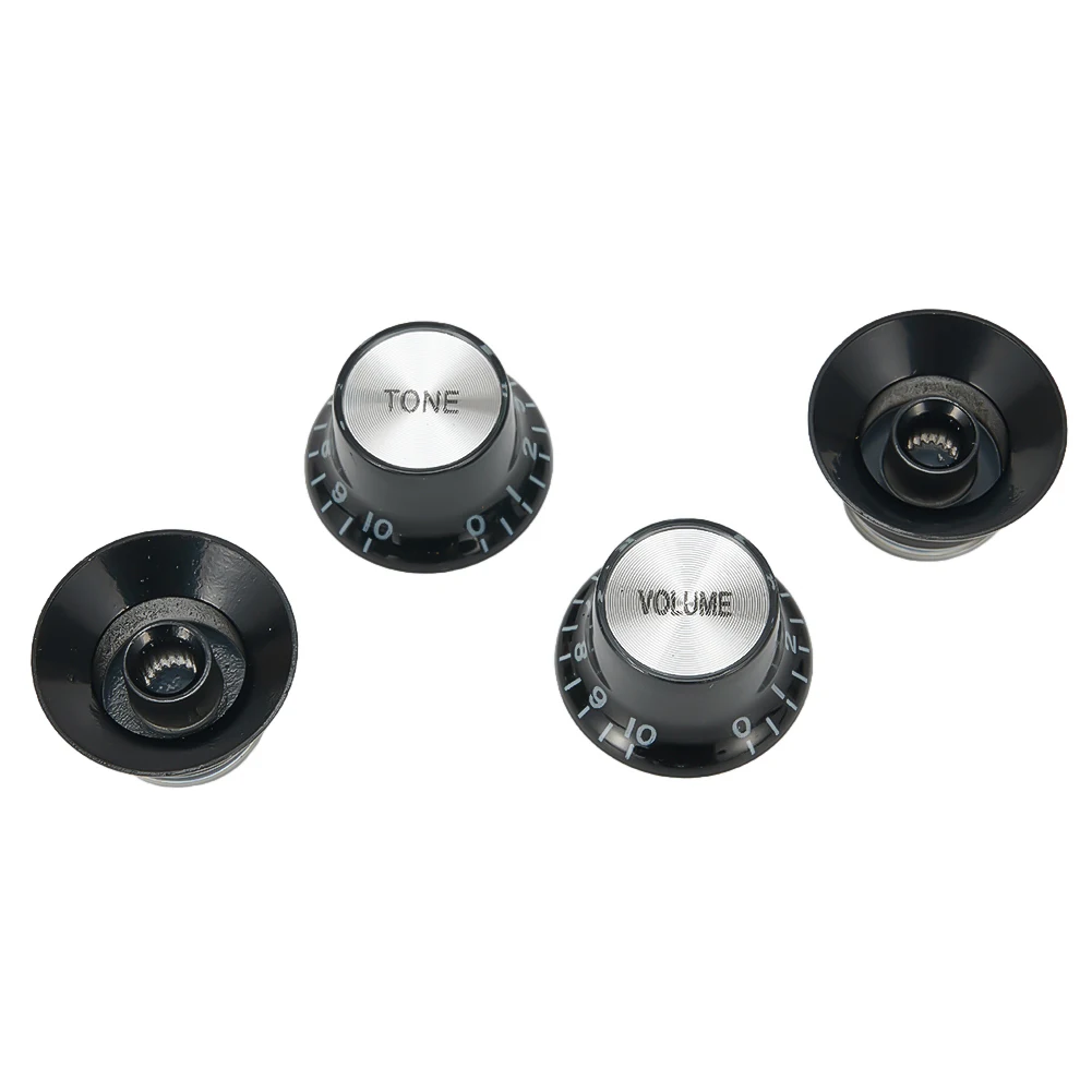 Guitar 2 Tone 2 Volume Control Knobs Black & Transparent With Silver Top Guitar Accessories For Les Paul Epiphone SG Guitars
Guitar 2 Tone 2 Volume Control Knobs Black & Transparent With Silver Top Guitar Accessories For Les Paul Epiphone SG Guitars