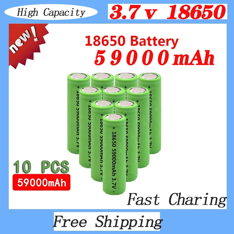 Droppshipping 59000mAh 18650 3.7V High-capacity Lithium Ion Rechargeable Battery for Headlight Flashlight Charging 1-10PCS
Droppshipping 59000mAh 18650 3.7V High-capacity Lithium Ion Rechargeable Battery for Headlight Flashlight Charging 1-10PCS