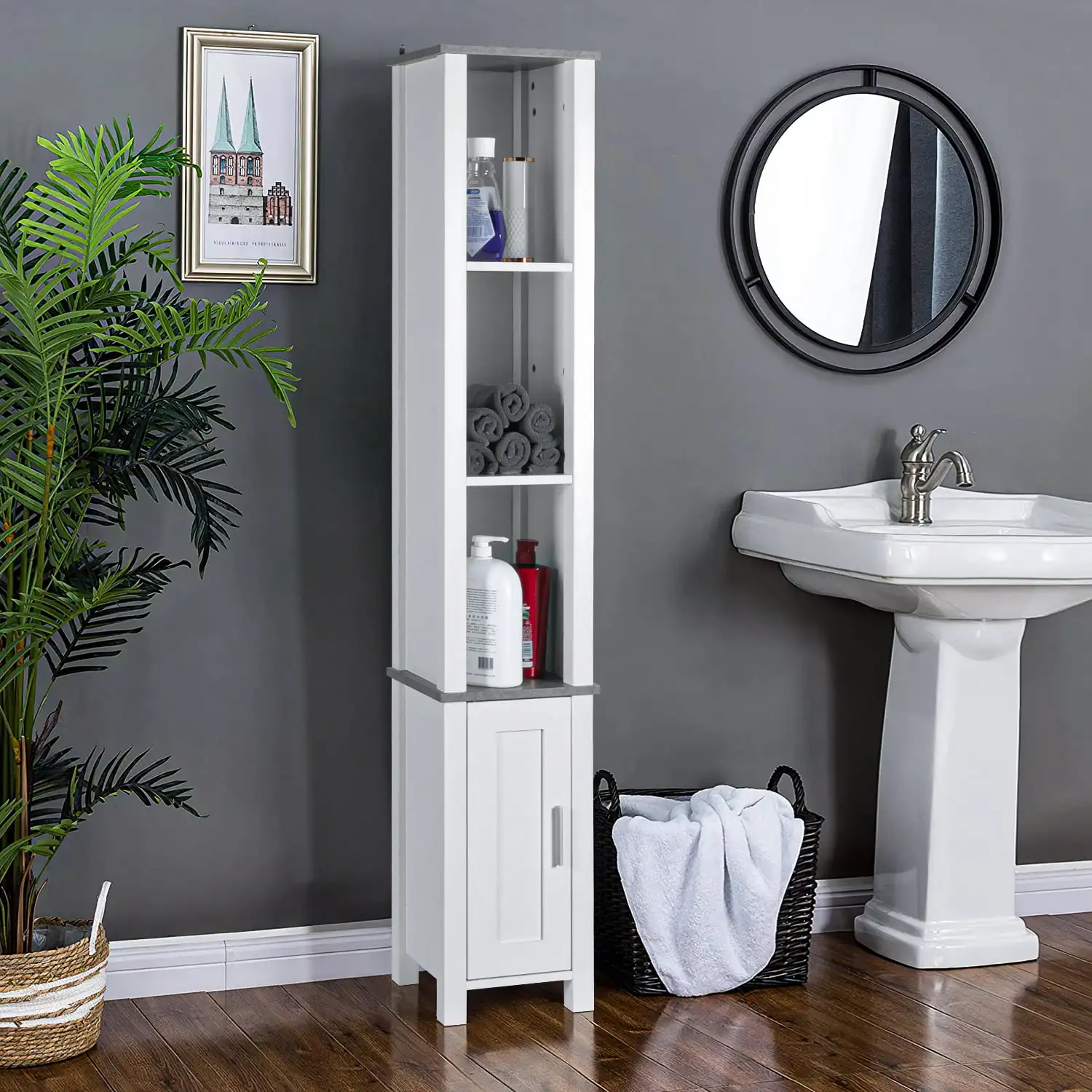 NONE reestanding Storage Cabinet, Bathroom Slim Linen Tower Storage with Doors and Shelves, Floor Cabinet Cupboard Free Standi
NONE reestanding Storage Cabinet, Bathroom Slim Linen Tower Storage with Doors and Shelves, Floor Cabinet Cupboard Free Standi