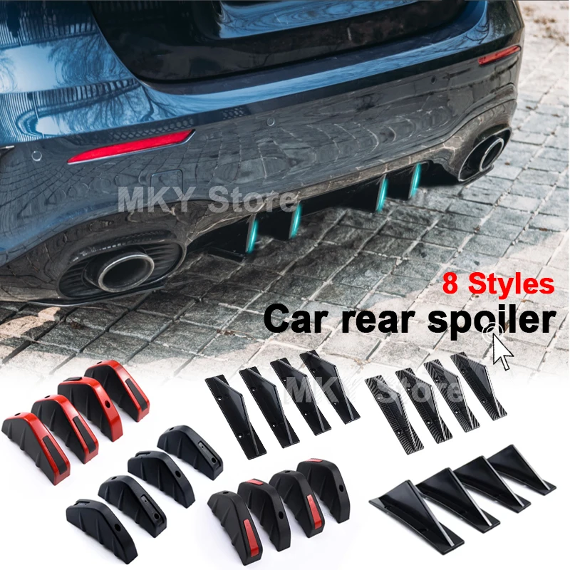 4pcs Universal Carbon Fiber Car Modified Rear Bumper Diffuser Spoiler Black&Red ABS Rear Bumper Lip Diffuser Anti-collision
4pcs Universal Carbon Fiber Car Modified Rear Bumper Diffuser Spoiler Black&Red ABS Rear Bumper Lip Diffuser Anti-collision