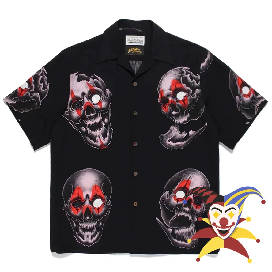 Black WACKO MARIA Shirt Men Women Vintage Tattooed Skull Hawaiian WACKO MARIA T-shirt Tees
Black WACKO MARIA Shirt Men Women Vintage Tattooed Skull Hawaiian WACKO MARIA T-shirt Tees