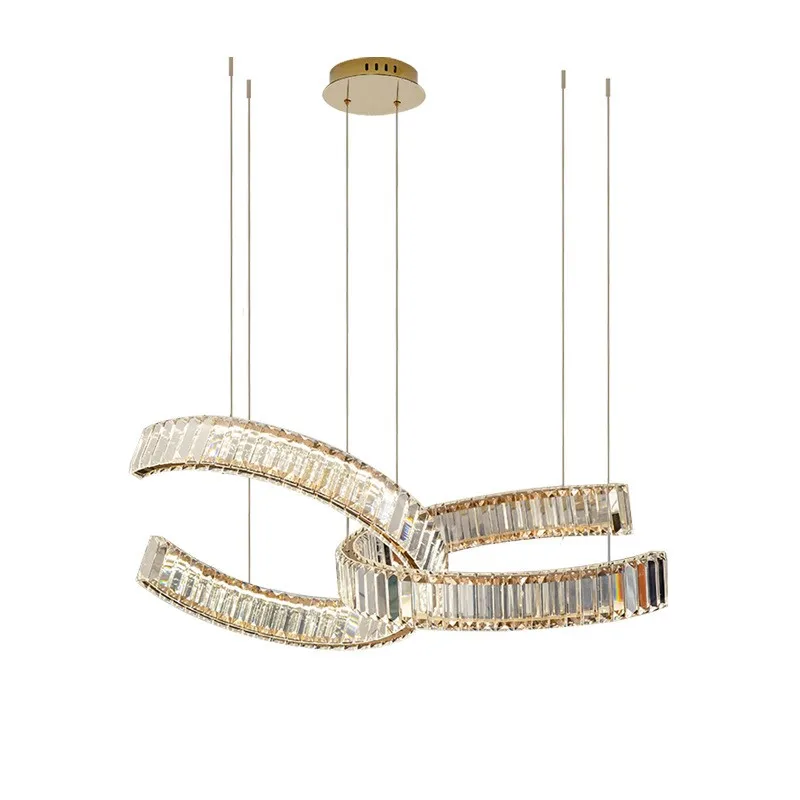 Novelty Double C Crystal Chandelier LED Ring lamp for home Stainless Steel Gold Silver dining room crystal C pendant lighting
Novelty Double C Crystal Chandelier LED Ring lamp for home Stainless Steel Gold Silver dining room crystal C pendant lighting