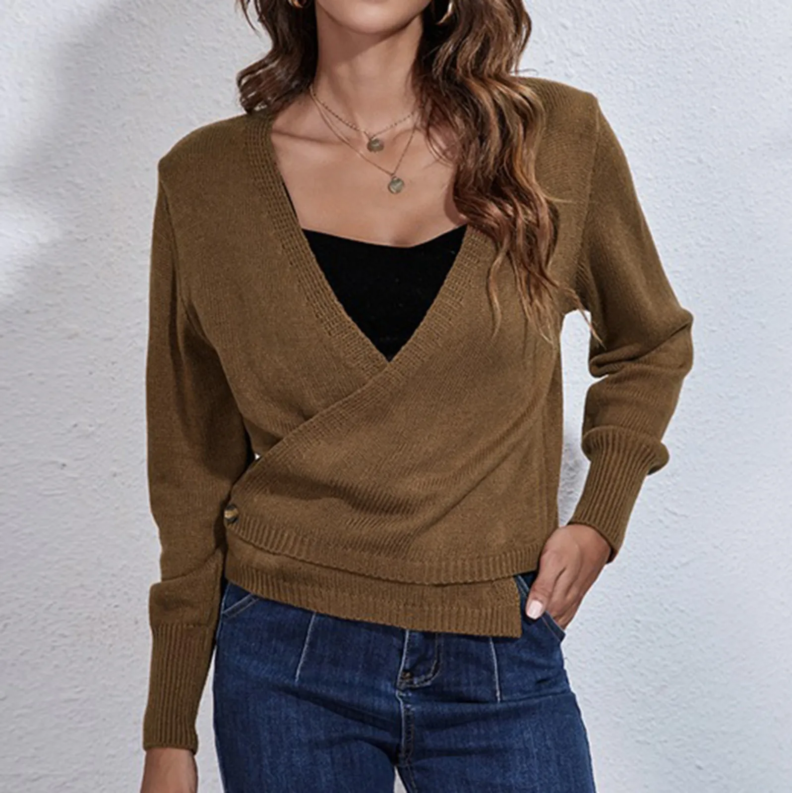Women's Sweater Autumn Winter Knitted Pullovers V Neck Slim Fit Crop Tops Solid Korean Style Clothes Knitwear Jumpers Sweaters 4
Women's Sweater Autumn Winter Knitted Pullovers V Neck Slim Fit Crop Tops Solid Korean Style Clothes Knitwear Jumpers Sweaters 4