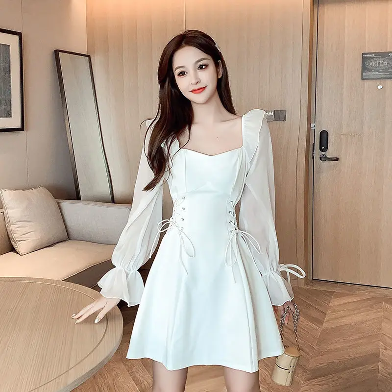 2021 Spring And Autumn New Elegant French Square Collar Long Sleeve Chiffon Patchwork Waist-Slimming Slimming Small Size Dress
2021 Spring And Autumn New Elegant French Square Collar Long Sleeve Chiffon Patchwork Waist-Slimming Slimming Small Size Dress