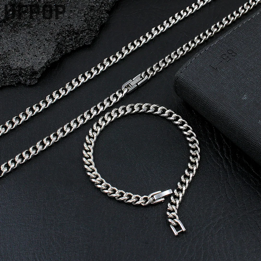 2023 Basic Stainless Steel High Polishing Cuban Chain Silver Color Bracelets Necklace For Men Women Waterproof Jewelry 6mm
2023 Basic Stainless Steel High Polishing Cuban Chain Silver Color Bracelets Necklace For Men Women Waterproof Jewelry 6mm
