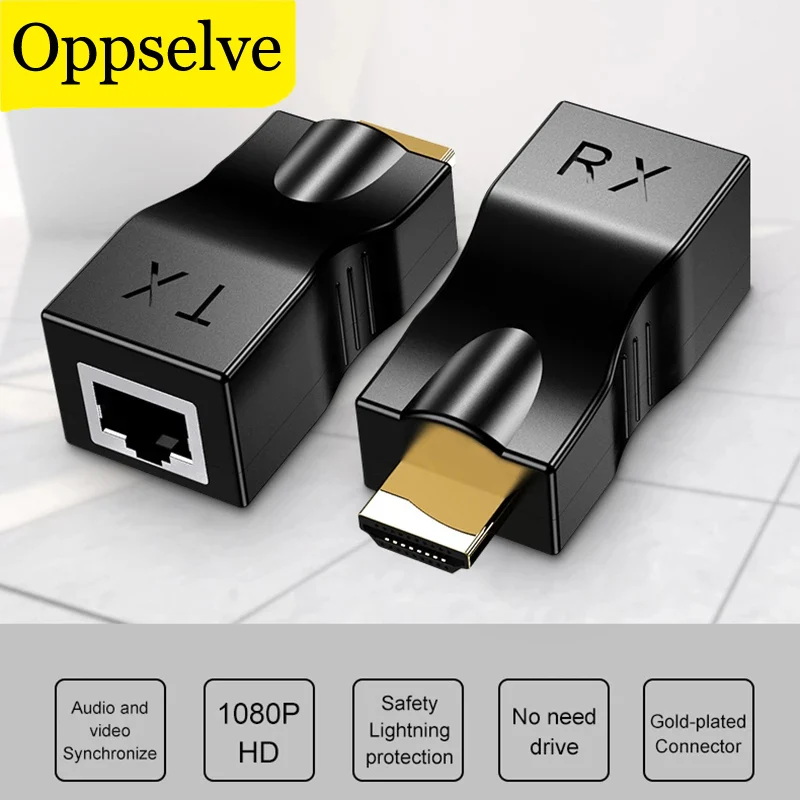 HDMI-compatible Extender HDMI Extension 30m CAT5e / 6 UTP LAN Ethernet Cable RJ45 Extension LAN Network Connector for PC TV Box
HDMI-compatible Extender HDMI Extension 30m CAT5e / 6 UTP LAN Ethernet Cable RJ45 Extension LAN Network Connector for PC TV Box