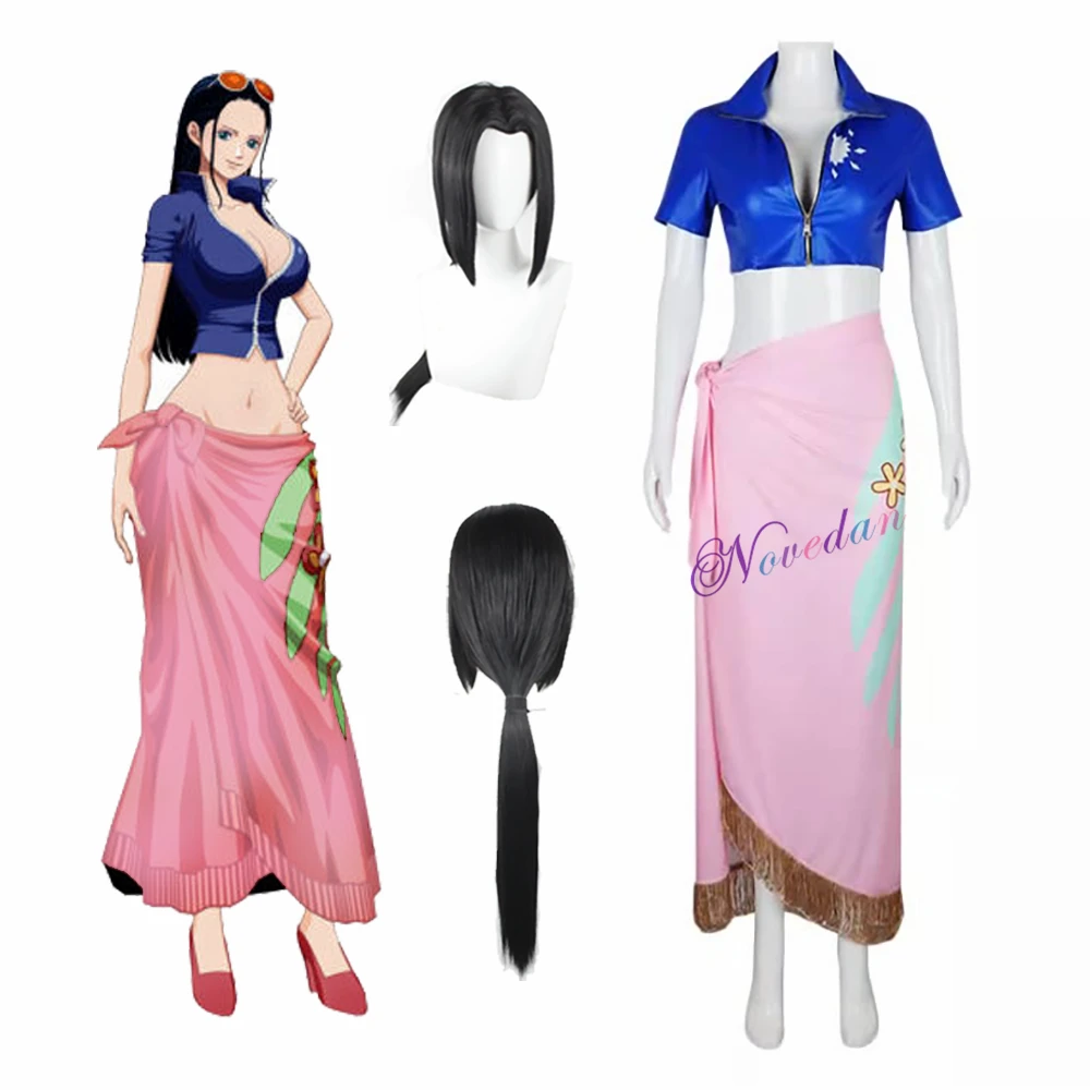 One Women Piece Nico Robin Top and Floral Pattern Wrap Skirt Cosplay Costume Kimono Dress Onigashima Wig Outfit
One Women Piece Nico Robin Top and Floral Pattern Wrap Skirt Cosplay Costume Kimono Dress Onigashima Wig Outfit