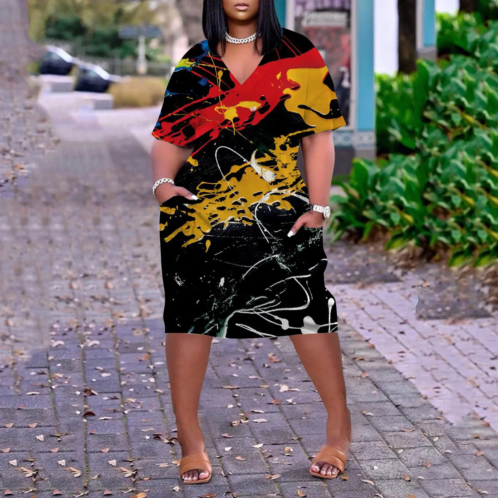 Women Casual V Neck Dresses Short Sleeve Knee Printed A Line Swing Midi Dress Maternity Dresses Casual
Women Casual V Neck Dresses Short Sleeve Knee Printed A Line Swing Midi Dress Maternity Dresses Casual