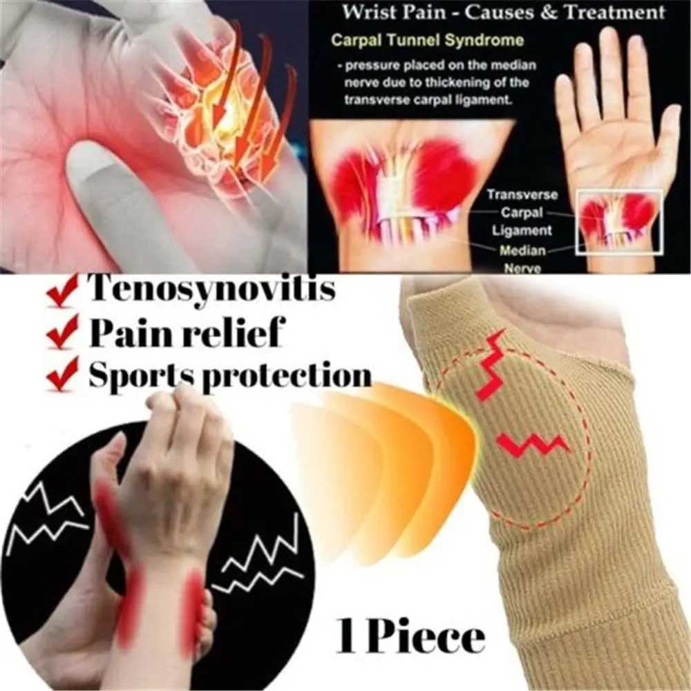 

1 Pair Compression Medical Wrist Gel Filled Thumb Glove Therapy Gloves Brace & Supports Arthritis Gloves