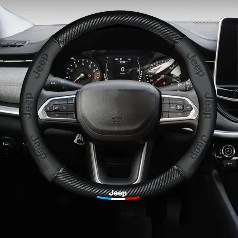Чехол для руля Jeep Wrangler, нескользящий чехол на руль из углеродного волокна, с кожаной ручкой, светильник для Jeep
Чехол для руля Jeep Wrangler, нескользящий чехол на руль из углеродного волокна, с кожаной ручкой, светильник для Jeep