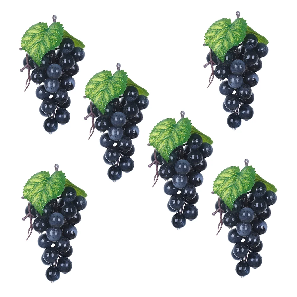 6 Pcs Home Décor Fruit Grape Models Realistic Decor Food Playset Fake Purple Simulation Grapes Artificial Bunch
6 Pcs Home Décor Fruit Grape Models Realistic Decor Food Playset Fake Purple Simulation Grapes Artificial Bunch