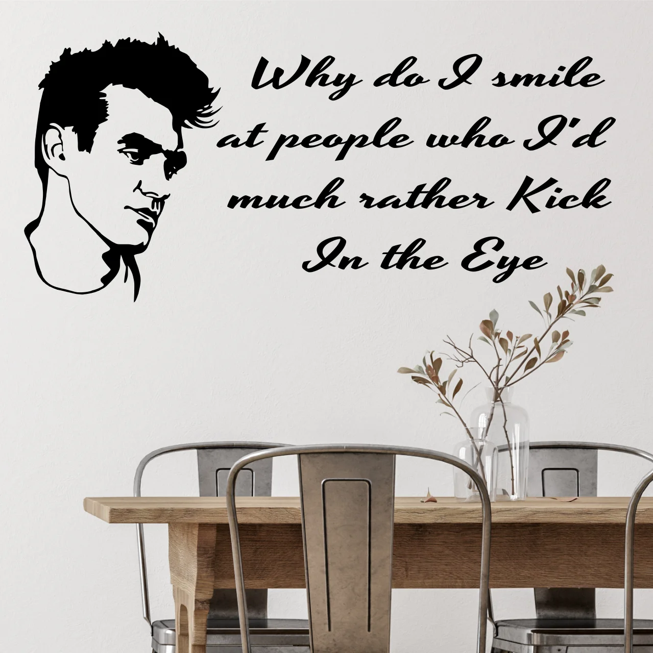 Smiths Wall Sticker Lyrics Why Do I Smile Rather Kick Eye In Wall Art Stickers Decal Decor Vinyl Poster DIY gift
Smiths Wall Sticker Lyrics Why Do I Smile Rather Kick Eye In Wall Art Stickers Decal Decor Vinyl Poster DIY gift