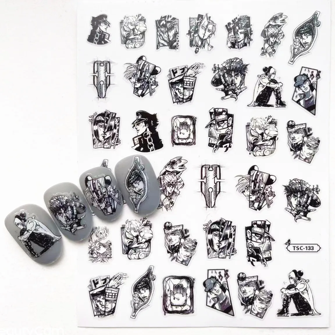 TSC-133 Black white cute SUPER slider JO HERO stone age 3d Nail Art Stickers Slider patch
TSC-133 Black white cute SUPER slider JO HERO stone age 3d Nail Art Stickers Slider patch