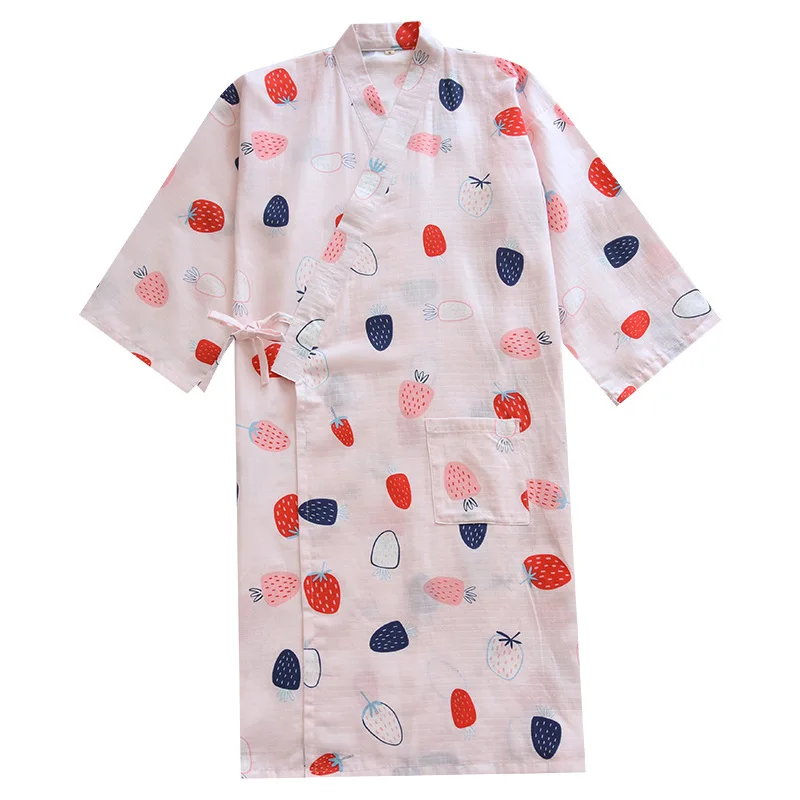 Халат-кимоно Женский из чистого хлопка, вечерний халат из газовой ткани, простой стильный халат с мультяшным принтом клубники, 20 штук
Халат-кимоно Женский из чистого хлопка, вечерний халат из газовой ткани, простой стильный халат с мультяшным принтом клубники, 20 штук