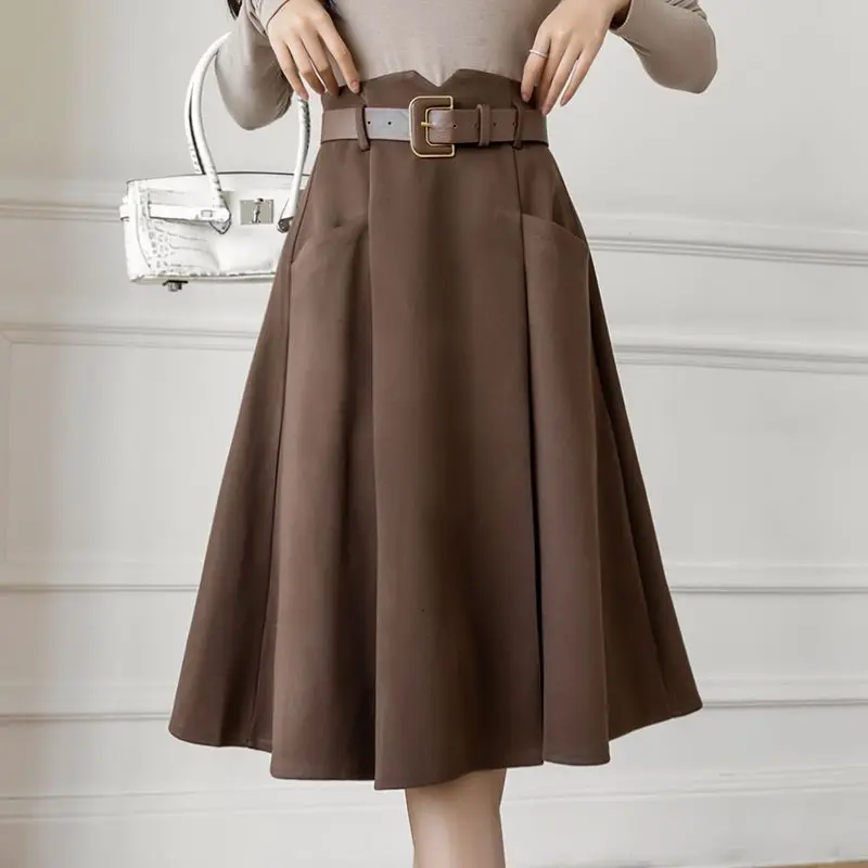 Woman Vintage Woolen Skirt Female Long Elegant Pleated Skirt High Waist Loose Midi Length Skirts Ladies Knee-length Skirt G54
Woman Vintage Woolen Skirt Female Long Elegant Pleated Skirt High Waist Loose Midi Length Skirts Ladies Knee-length Skirt G54
