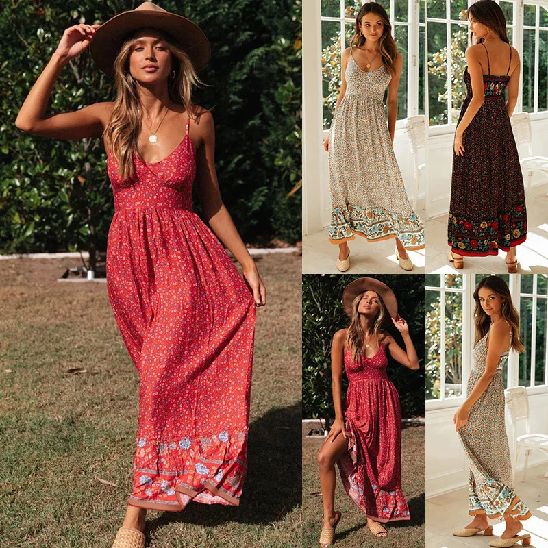 Elegant Dresses for Women 2022 Summer Swing Dress Bohemian V-Neck Slip Floral Dress Casual Woven Robe High Waist Female Dress
Elegant Dresses for Women 2022 Summer Swing Dress Bohemian V-Neck Slip Floral Dress Casual Woven Robe High Waist Female Dress