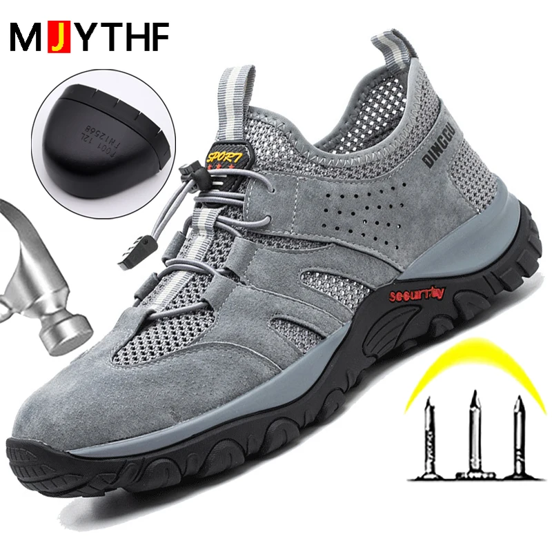 

Construction Site Breathable In Summer Work Shoes Men Anti Smashing Anti Piercing Safety Shoes Fashion Indestructible Sneakers