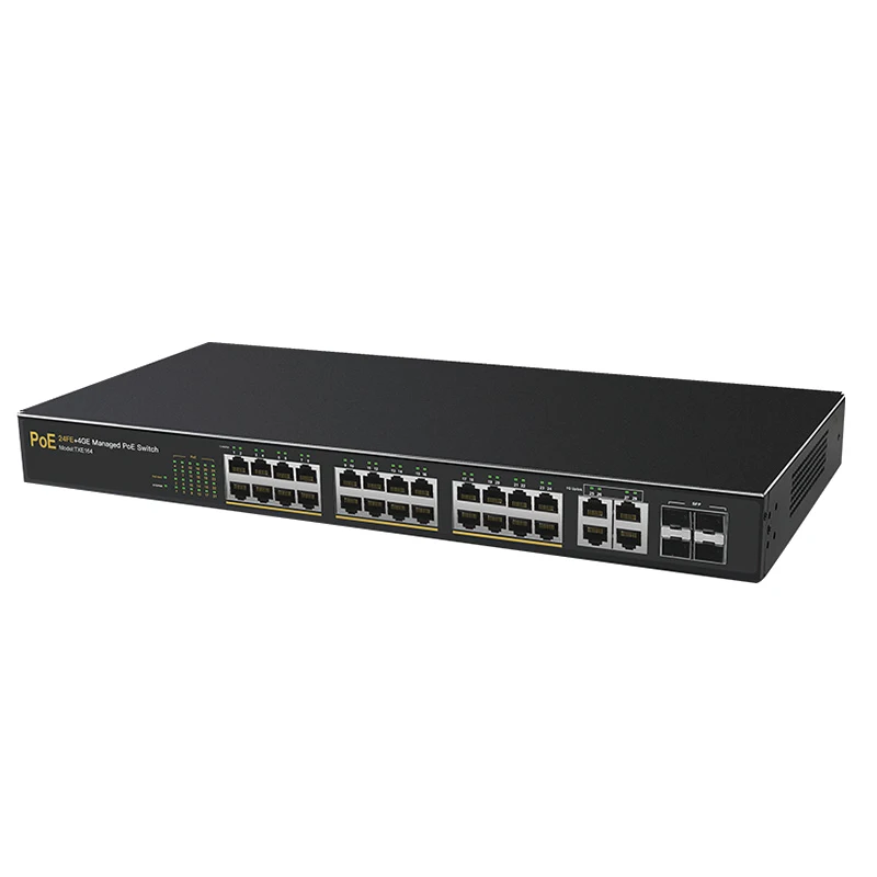 300W 24 ports POE + 4 gigabit uplink port + 4 SFP fiber optic ethernet switch for Hikvisio IP Camera
300W 24 ports POE + 4 gigabit uplink port + 4 SFP fiber optic ethernet switch for Hikvisio IP Camera