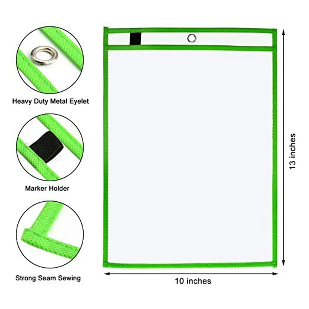 Dry Erase Pockets Sleeves, (10 Pack) A4 Paper Job Ticket Holders, Reusable Dry Erase Sheets for Classroom Worksheets
Dry Erase Pockets Sleeves, (10 Pack) A4 Paper Job Ticket Holders, Reusable Dry Erase Sheets for Classroom Worksheets