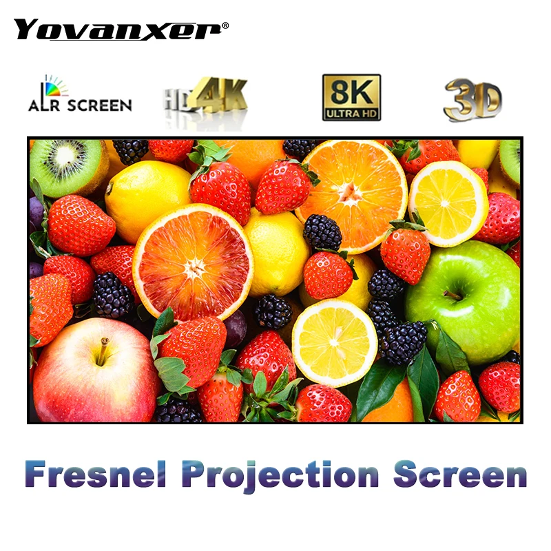 

2023 New Launch Fresnel ALR Projection Screen 106 Inch Fixed Frame Wall Hanging Curtain Best for Normal Projector CLR 8K 4K HD