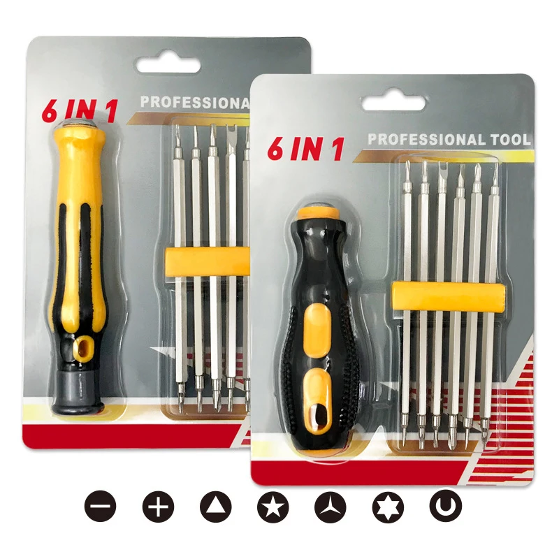 6 In 1 Precision Screwdriver Set Multi-functional Strong Magnetic Cross-shaped Plum Blossom Y & U-shaped Repair Tool For Home 
6 In 1 Precision Screwdriver Set Multi-functional Strong Magnetic Cross-shaped Plum Blossom Y & U-shaped Repair Tool For Home