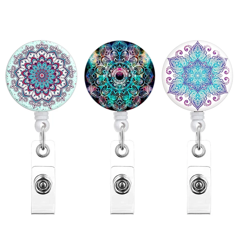 Mandala Flower Retractable Easy Pull Buckle Doctor Nurse ID Badge Holder With 360 Rotating Clip Badge Clip
Mandala Flower Retractable Easy Pull Buckle Doctor Nurse ID Badge Holder With 360 Rotating Clip Badge Clip