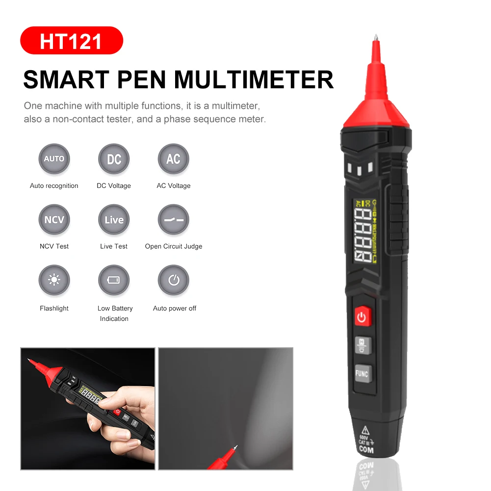 1pcs Smart Digital Multimeter Pen DC AC Voltmeter Resistance Capacitance Diode Hz Continue Detector Live Wire Tester 4000 Counts
1pcs Smart Digital Multimeter Pen DC AC Voltmeter Resistance Capacitance Diode Hz Continue Detector Live Wire Tester 4000 Counts