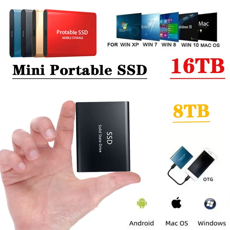 Новинка 2022, Портативный высокоскоростной рандомный Накопитель SSD, мобильный твердотельный накопитель 16 ТБ, жесткий диск для компьютера, моб...
Новинка 2022, Портативный высокоскоростной рандомный Накопитель SSD, мобильный твердотельный накопитель 16 ТБ, жесткий диск для компьютера, моб...